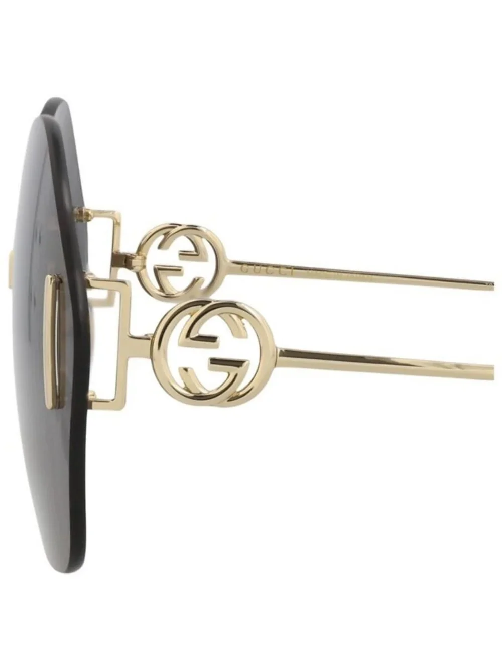 New Gucci Womens Round/Oval Gold Gold Grey Fashion Designer Sunglasses